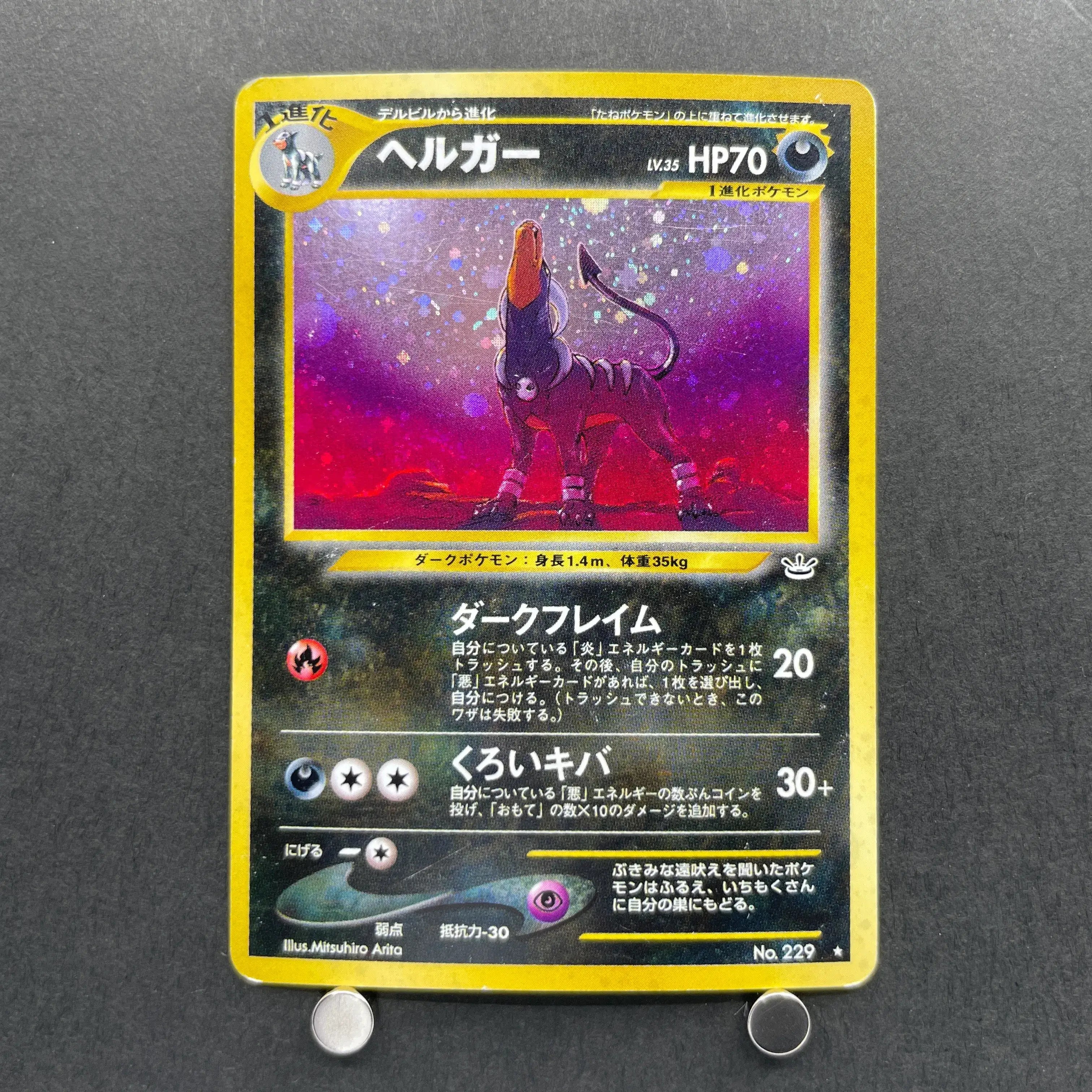 Houndoom R No. 229 Old Pokemon card (3.MP)